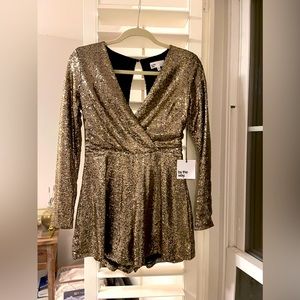 Gold sequin romper